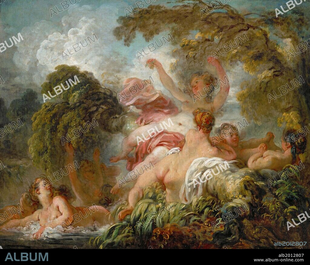 JEAN-HONORÉ FRAGONARD. Jean-Honoré Fragonard / 'The Bathers', c. 1765, Oil on canvas, 80 x 64 cm.