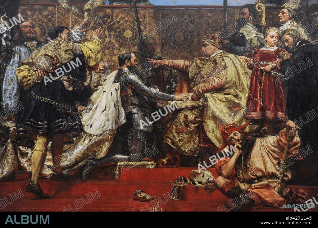 Jan Matejko (1838-1893). Polish painter. The Prussian Homage, 1882. Detail. 19th Century Polish Art Gallery (Sukiennice Museum). National Museum of Krakow. Poland.