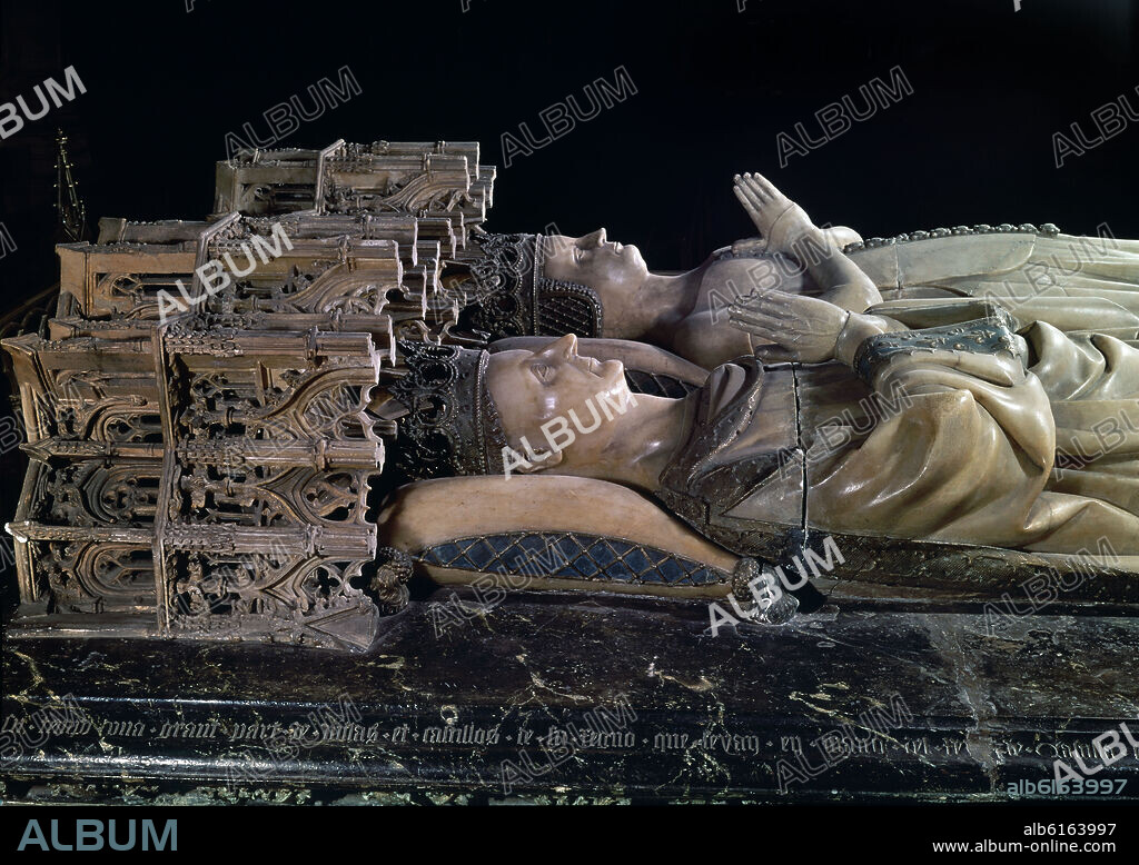 JANIN LOMME DE TOURNAI O JANIN DE LOME (-1449). SEPULCRO DE CARLOS III DE NAVARRA Y SU ESPOSA LEONOR DE TRASTAMARA - 1416 - ALABASTRO.