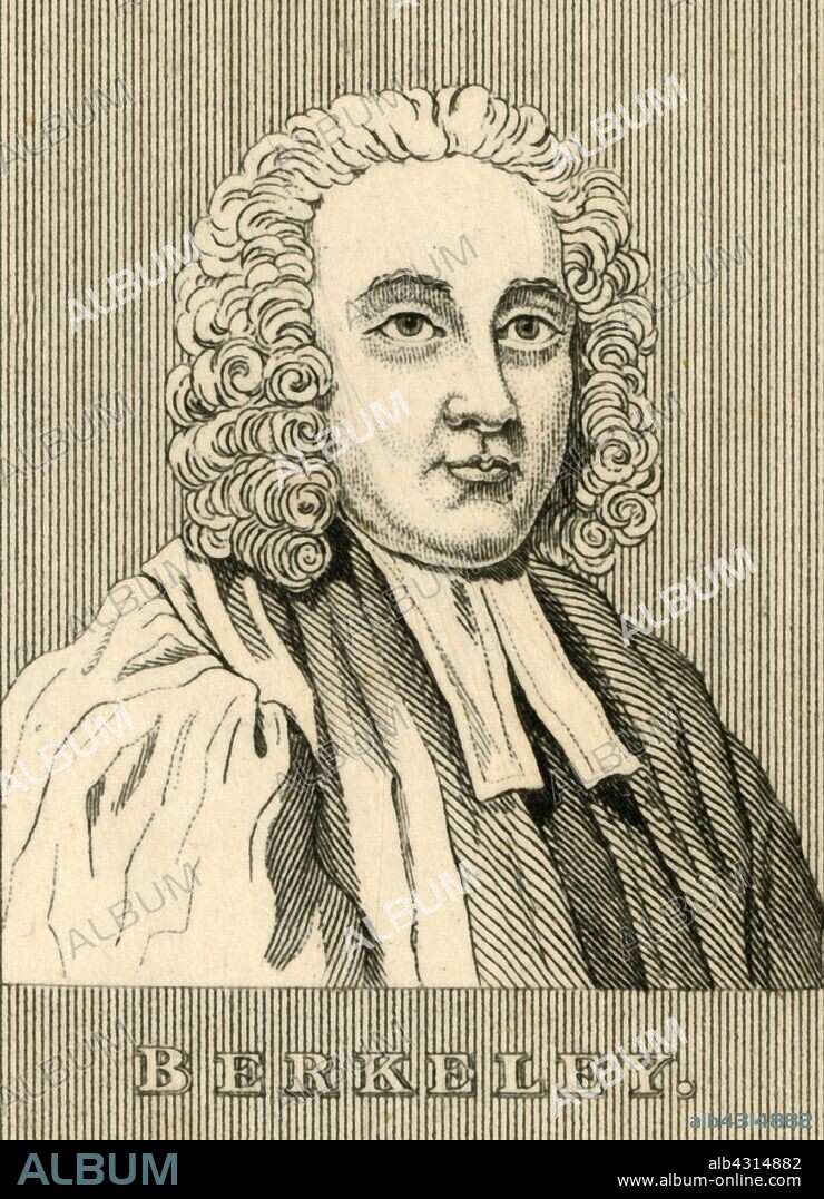 'Berkeley', (1685-1753), 1830. George Berkeley (1685-1753)  Irish philosopher.  From "Biographical Illustrations", by Alfred Howard. [Thomas Tegg, R. Griffin and Co., J. Cumming, London, Glasgow and Dublin, 1830].