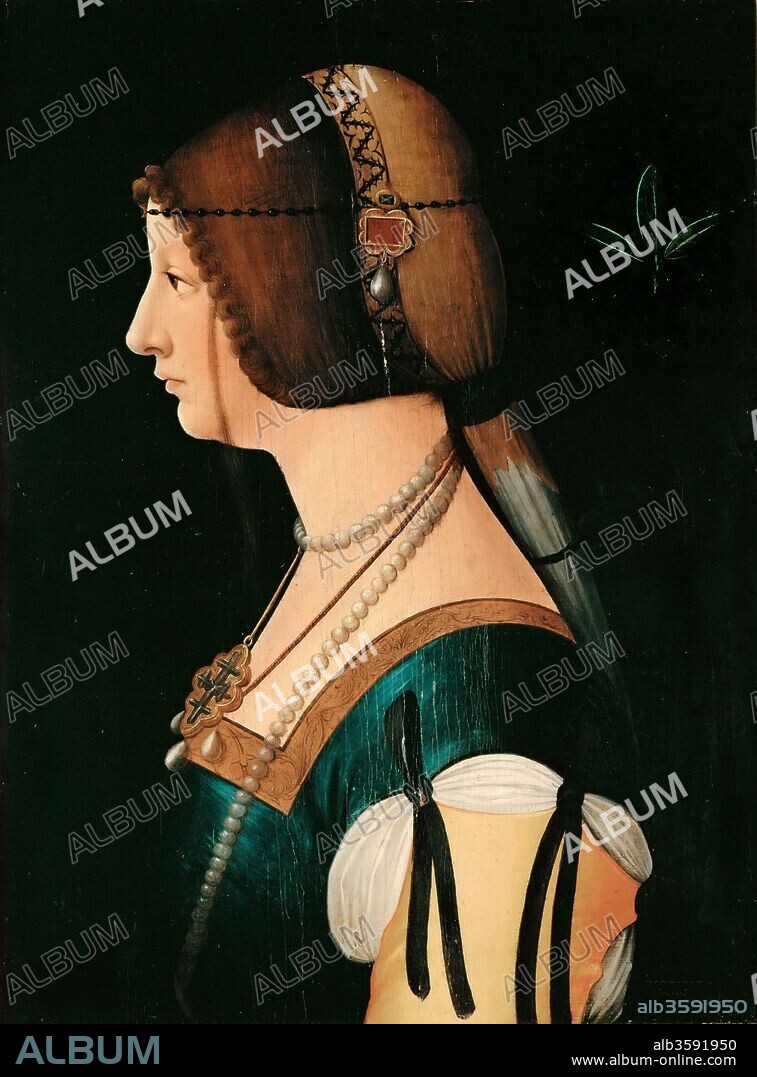 BERNARDINO DE CONTI. Portrait of Bianca Maria Sforza (1472-1510).