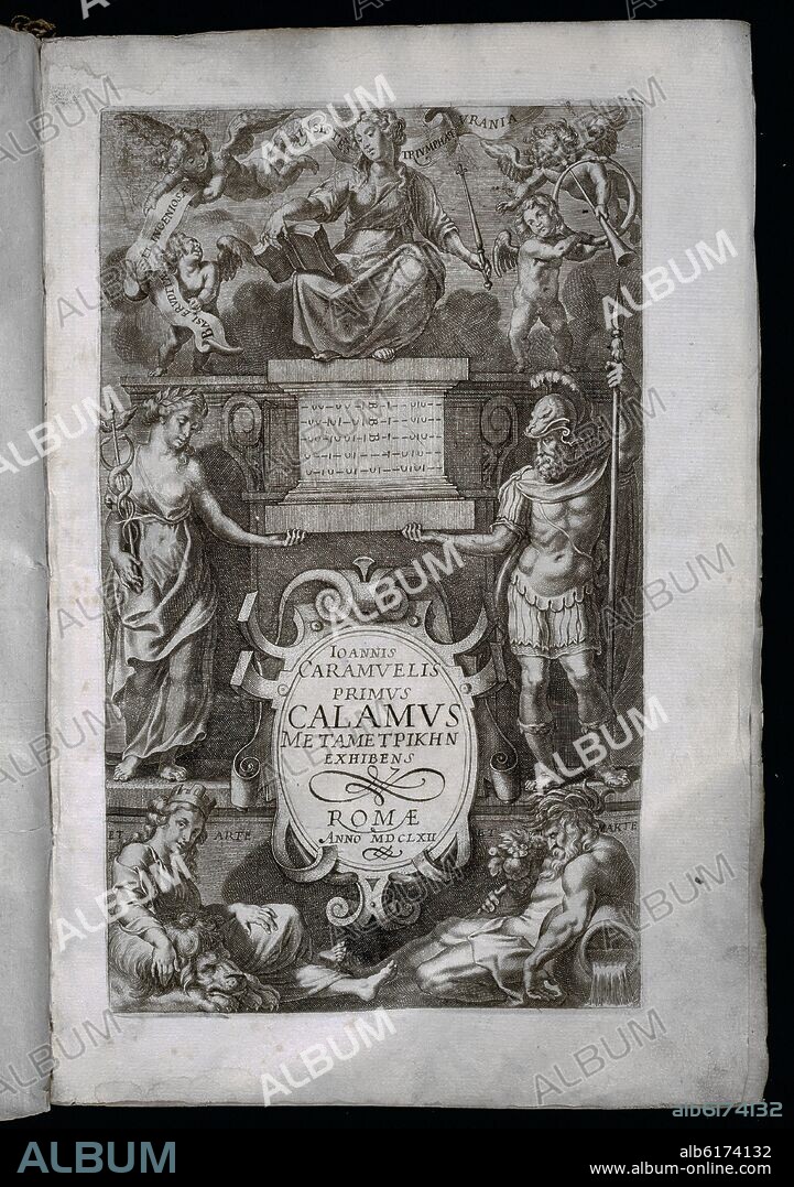 JUAN CARAMUEL LOBKOWITZ (1606-1682). PRIMUS CALAMUS METAMETPIKHN EXHIBENS ROMA - AÑO 1662 - PAGINA CON GRABADO.