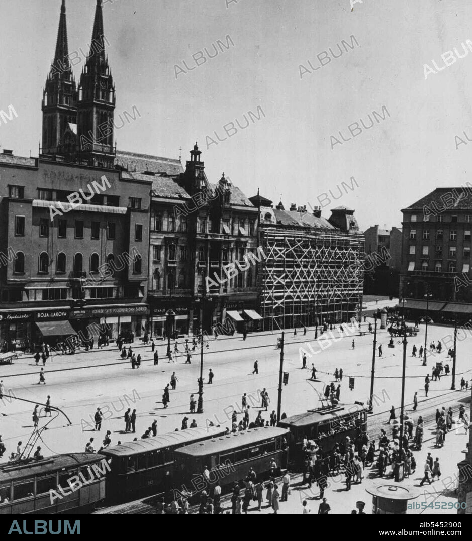 Yugoslavia's Second City: Zagreb, Capital of CroatiaView of Republic Square. Zagreb has population of 300,000. April 13, 1951. (Photo by Camera Press).