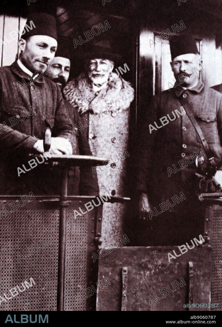 Baron Edmond Benjamin James de Rothschild visits Palestine 1914. Baron de Rothschild (1845 - 1934), was a French member of the Rothschild banking family. A strong supporter of Zionism, his large donations lent significant support to the movement during its early years, which helped lead to the establishment of the State of Israel.