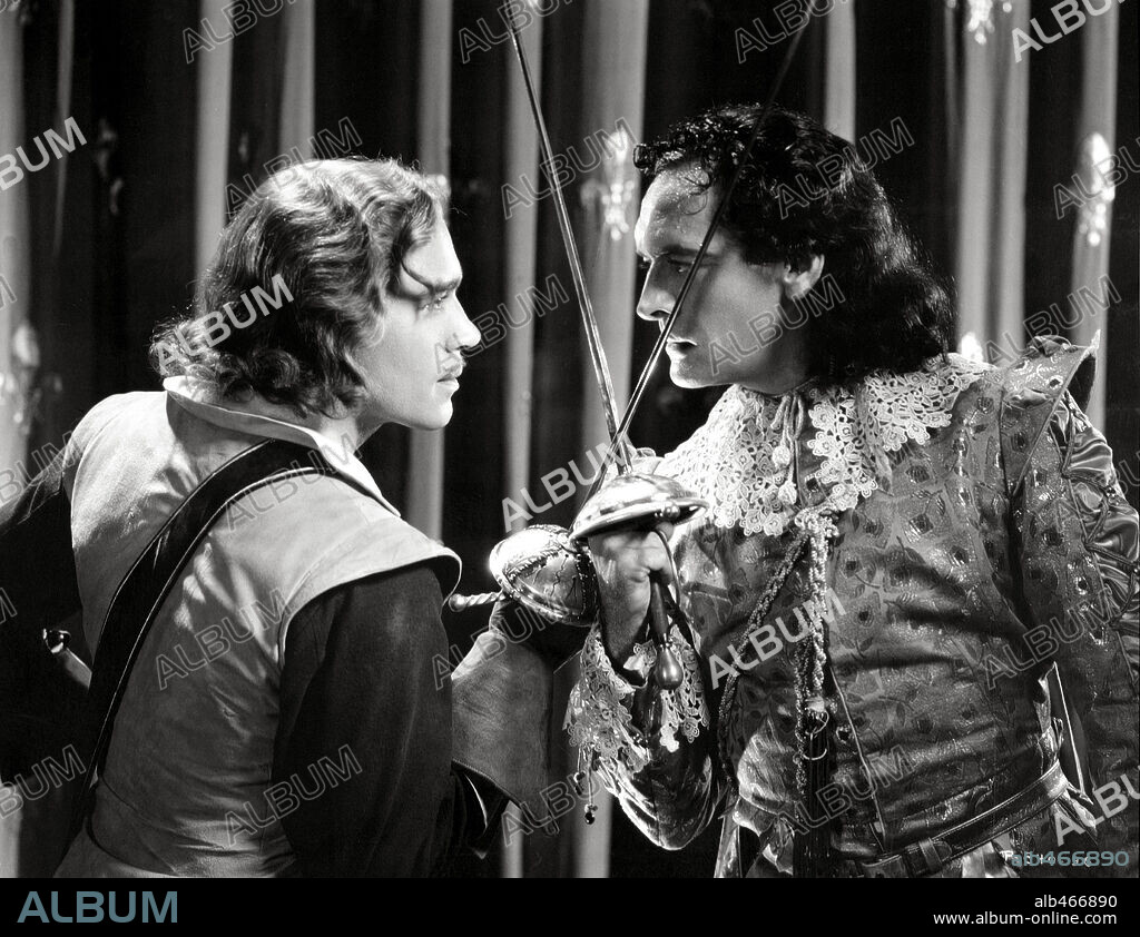 IAN KEITH and WALTER ABEL in THE THREE MUSKETEERS, 1935, directed by ROWLAND V. LEE. Copyright RKO.