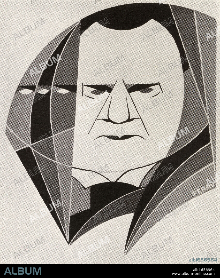 Joseph Hilaire Pierre Rene Belloc, 1870 to 1953. Anglo-French writer and historian. After the drawing by H.A.Perry from the book Back to Montparnasse by Sisley Huddleston, published 1931.