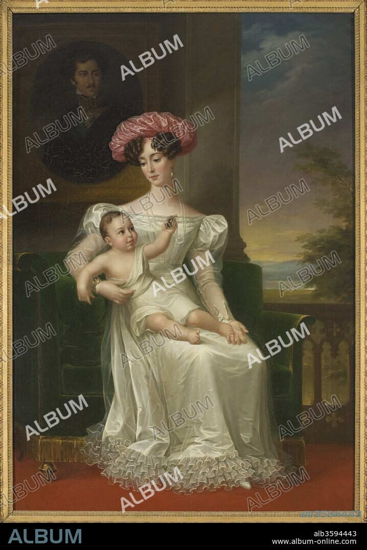 FREDRIC WESTIN. Portrait of Joséphine of Leuchtenberg (1807-1876), Queen of Sweden and Norway.