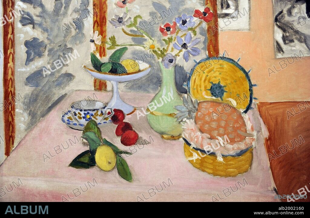 HENRI MATISSE. ARTE S. XX. FRANCIA. MATISSE, Henri (1869-1954). Pintor francés. "Naturaleza muerta con piña confitada, anémonas y frutas", 1925. Museo de Arte de Philadelphia (Philadelphia Museum of Art). Estados Unidos.