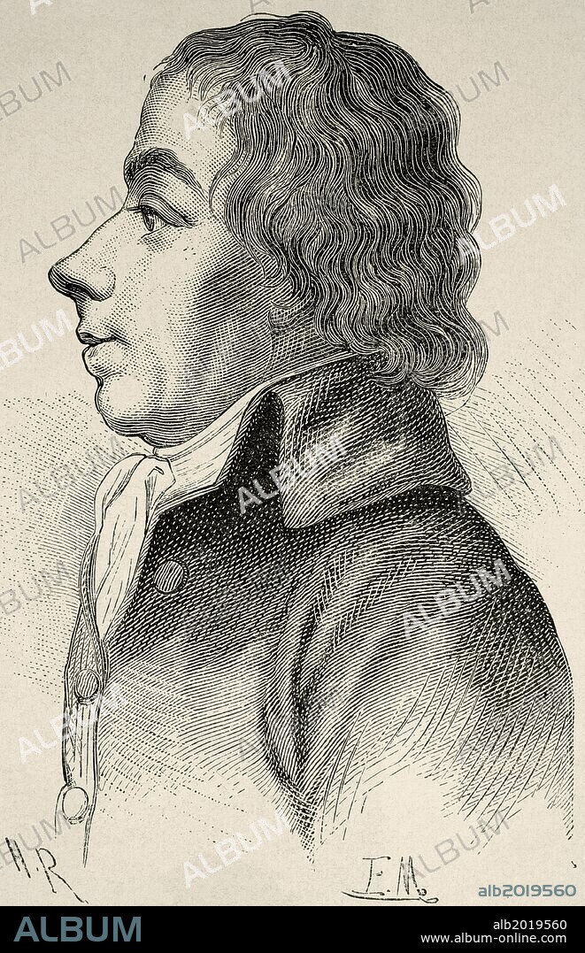 Ange-Élisabeth-Louis-Antoine Bonnier d'Alco (1750-1799). Diplomático francés durante la Revolución Francesa. Diputado en la Asamblea legislativa y luego en la Convención, votó en pro de la muerte de Luís XVI. El Directorio lo envió como plenipotenciario a las conferencias de Lila y al congreso de Rastatt. Fue asesinado por los húngaros húsares durante las conversaciones en Rasttat. Grabado. "La Historia de Francia", 1883.