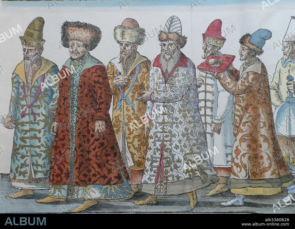 ANONIMO. Portrait of Moscow Monarchs Ivan III, Vasili III Ivanovich, Ivan IV of Russia and entourage.
