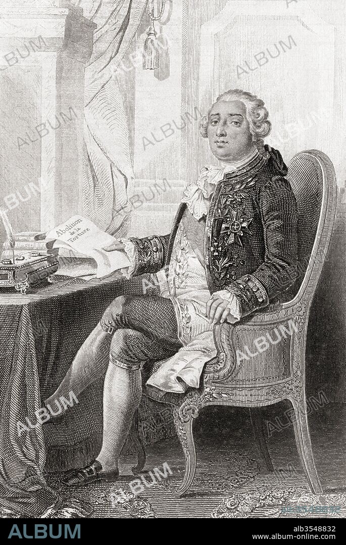 Louis XVI, 1754 – 1793, born Louis-Auguste, aka Louis Capet. King of France. From Galerie Historique de la Révolution Française, published c.1869.