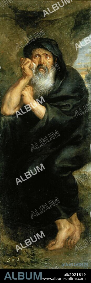 Peter Paul Rubens / 'Heraclitus, the Crying Philosopher', 1636-1637, Oil on canvas, 183 x 64,5 cm, P01680.