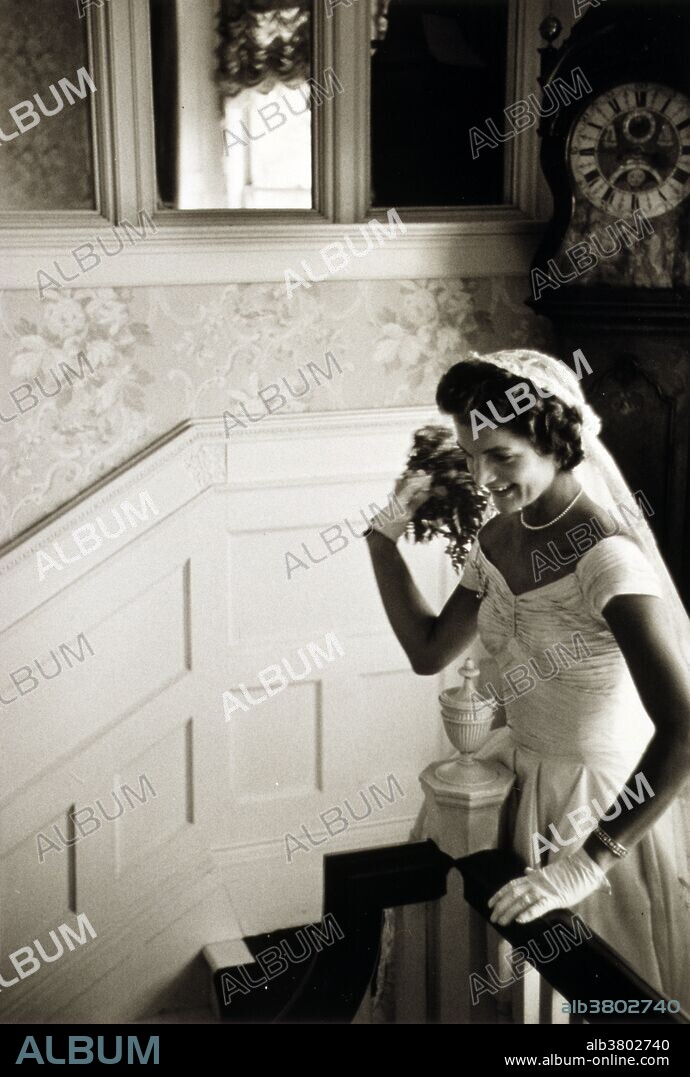 Jackie Kennedy Throws Wedding Bouquet, 1953