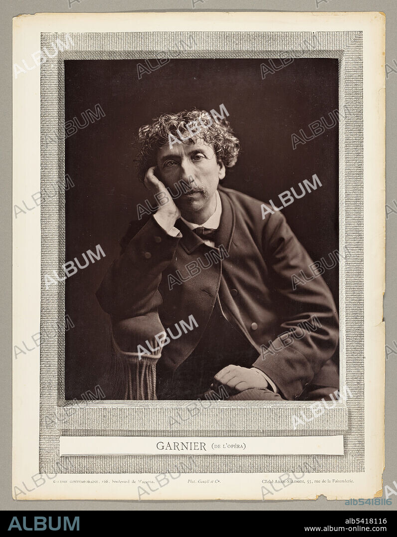 ANTOINE-SAMUEL ADAM-SALOMON. Charles Garnier (French architect, 1825-1898), 1876/84. Woodburytype, from the periodical "Galerie Contemporaine Littéraire, Artistique" (1877), volume 4.