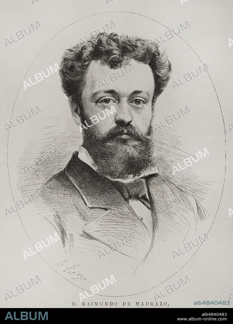 Raimundo de Madrazo y Garreta (1841-1920). Pintor español. Retrato. Grabado. La Ilustración Española y Americana, 1878.