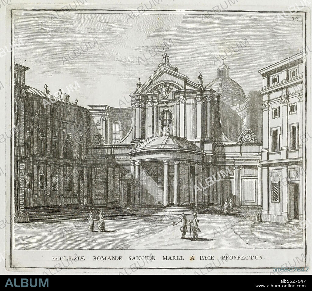 Santa Maria della Pace ist eine Kirche in Rom. Sie ist zudem eine Titelkirche der romisch-katholischen Kirche und Klosterkirche brasilianischer Ordensschwestern, historisches Rom, Italien, Calcografia di Roma, Serafino Giovannini, 1779 .