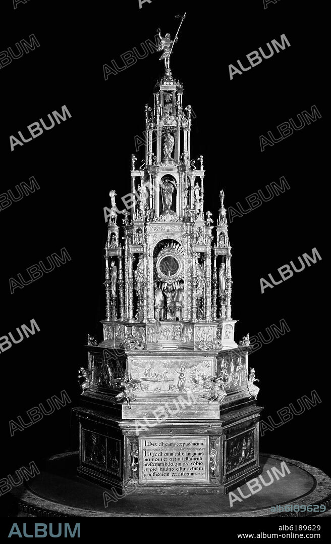 ANTONIO DE ARFE (1510-1571). CUSTODIA DE ASIENTO - SIGLO XVI - FOTOGRAFIA EN BLANCO Y NEGRO - AÑOS 60.