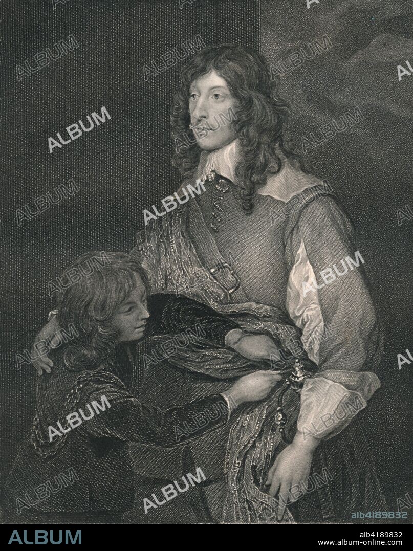 'George, Lord Goring', (early-mid 19th century). Portrait of English Royalist soldier and Receiver-General George Goring (1608-1657) being dressed by his page. 'From the original of Vandyke, in the collection of The Right Honourable The Earl of Egremont'. [The London Printing and Publishing Company, London].