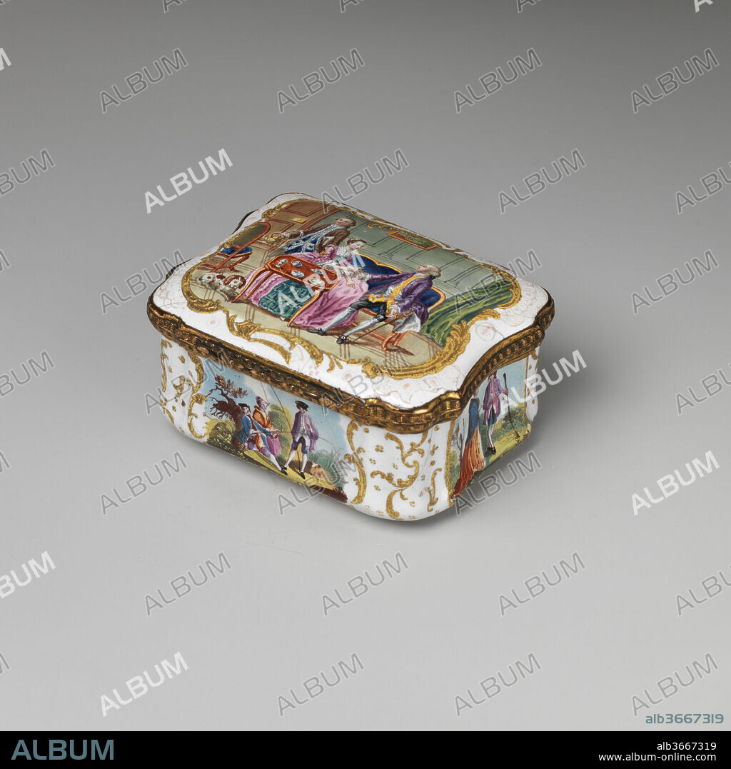 Snuffbox. Culture: British, South Staffordshire. Dimensions: Overall (confirmed): 1 3/4 × 3 3/16 × 2 1/2 in. (4.4 × 8.1 × 6.4 cm). Date: ca. 1770.