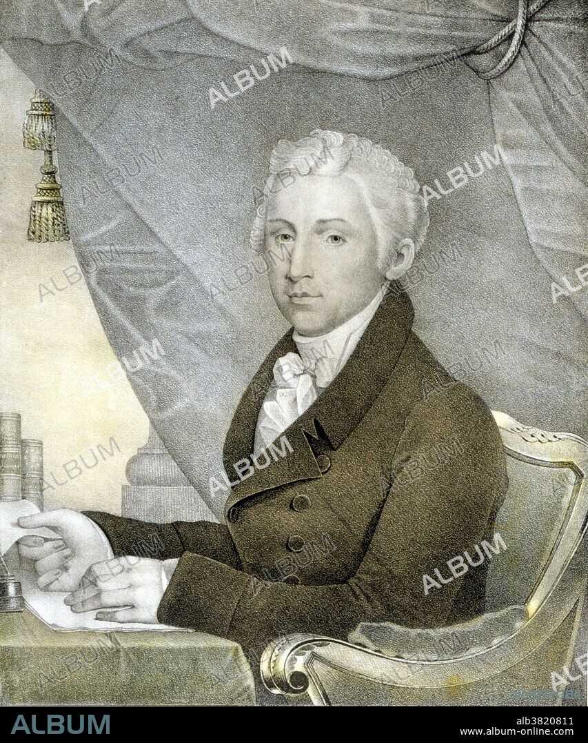 James Monroe (April 28, 1758 - July 4, 1831) was the 5th President of the United States (1817-25). He was the last president who was a Founding Father, and the third of them to die on Independence Day. In 1790 he was elected to the Senate of the first US Congress, where he joined the Jeffersonians. He gained experience as an executive as the Governor of Virginia and rose to national prominence as a diplomat in France, when he helped negotiate the Louisiana Purchase in 1803. During the War of 1812, he held the critical roles of Secretary of State and the Secretary of War under President Madison. He was elected president in 1816, winning over 80 percent of the electoral vote. He supported the founding of colonies in Africa for free African-Americans that would eventually form the nation of Liberia. In 1823, he announced the US opposition to any European intervention in the recently independent countries of the Americas with the Monroe Doctrine, which became a landmark in American foreign policy. He died in 1831 at the age of 73.