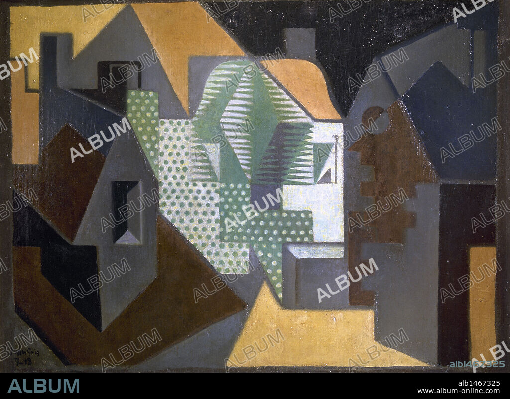ARTE S. XX. ESPAÑA. JUAN GRIS, seudónimo de José Victoriano González (1886-1927). Pintor español. "LE VILLAGE". Colección particular.
