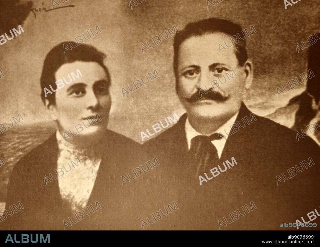 The parents of Italian Fascist leader Benito Mussolini. His father Alessandro Mussolini was a blacksmith and a socialist, his mother Rosa Mussolini was a devoutly Catholic schoolteacher.