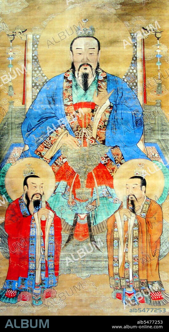 Accoording to Daoist beliefs; the entire manifested universe is ruled by three original forces; the Three Pure Ones (Sanqing). The Three Pure Ones were brought into existence through the interaction of yin and yang. They are respectively Yuqing; 'The Jade Purity'; Shangqing; 'The Supreme Purity'; and Taiqing; 'The Grand Purity'.