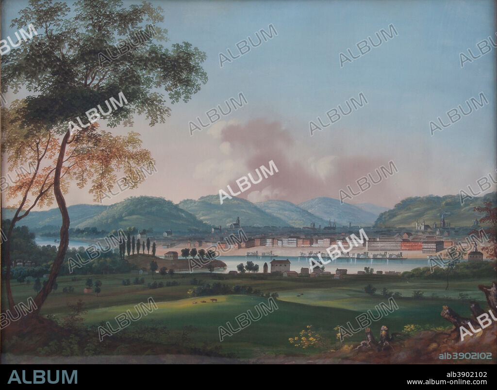 JOHN CASPAR WILD. Cincinnati From Behind Newport Barracks. Date/Period: 1835. Painting. Oil on canvas Oil on canvas. Height: 24 mm (0.94 in); Width: 30.50 mm (1.20 in).