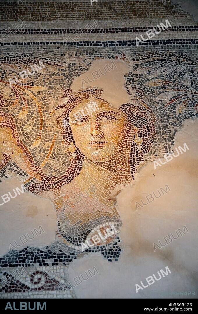 Mosaic, Mona Lisa of Galilee, Zippori National Park, Israel, Middle East