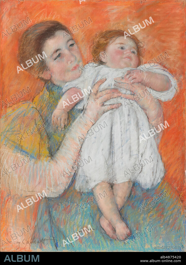 Mary Cassatt, The Barefoot Child, 1897, pastel on off-white wove paper, 28 1/4 in. x 21 1/8 in. (71.76 cm x 53.66 cm), Early in 1897, Mary Cassatt delivered three major pastels to her dealer, Paul Durand-Ruel. 'Mere et enfant sur fond vert' went to the Musee Luxembourg and became Cassatt's first to enter into a museum collection. 'Nurse and Child' went to the Boston artist and collector Sarah Choate Sears and is now in The Metropolitan Museum of Art. The third, 'The Barefoot Child,' was acquired by American collector Alfred Atmore Pope, and later was given to the Museum. The lines in Cassatt's pastels and prints are strong, smooth, but irregular strokes that reveal the constant decision making of her artistic process. While Cassatt had preferred the brush early in her career, drawing became central to her artistic identity in her maturity. One of the few critiques of her work she repeated in later years was Degas's backhanded compliment: 'no woman has a right to draw like that.'.