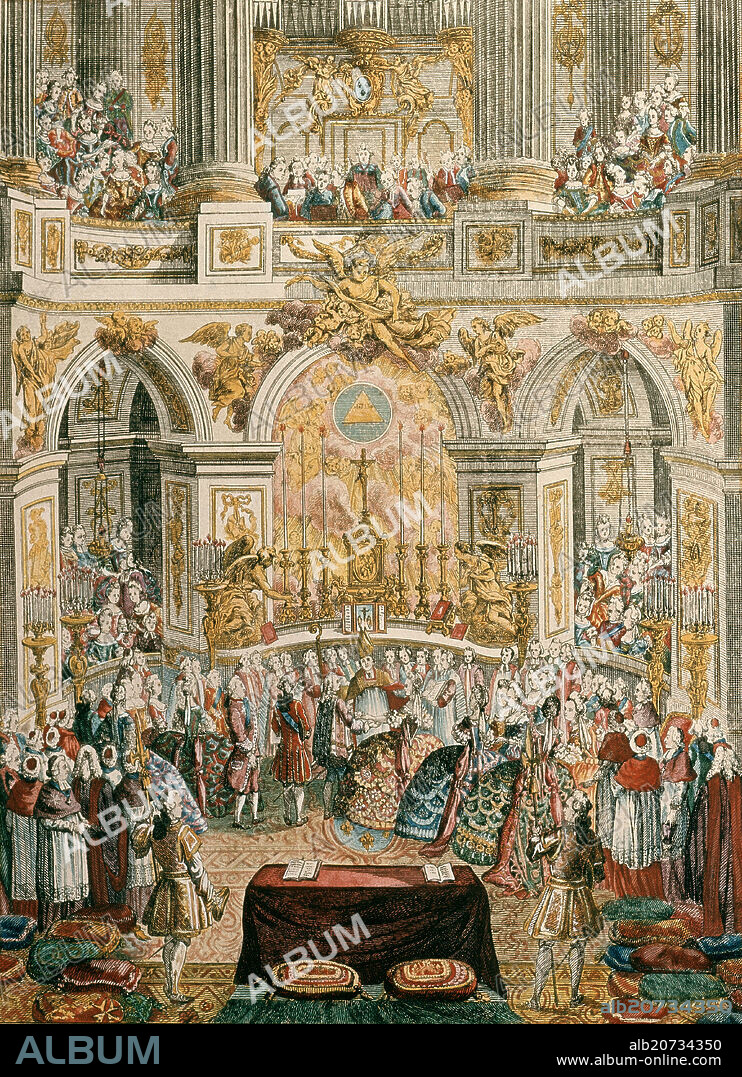 DERRAIS. BODA DE LUIS XVI Y MARIA ANTONIETA EN VERSALLES EL 16 DE MAYO DE 1770.