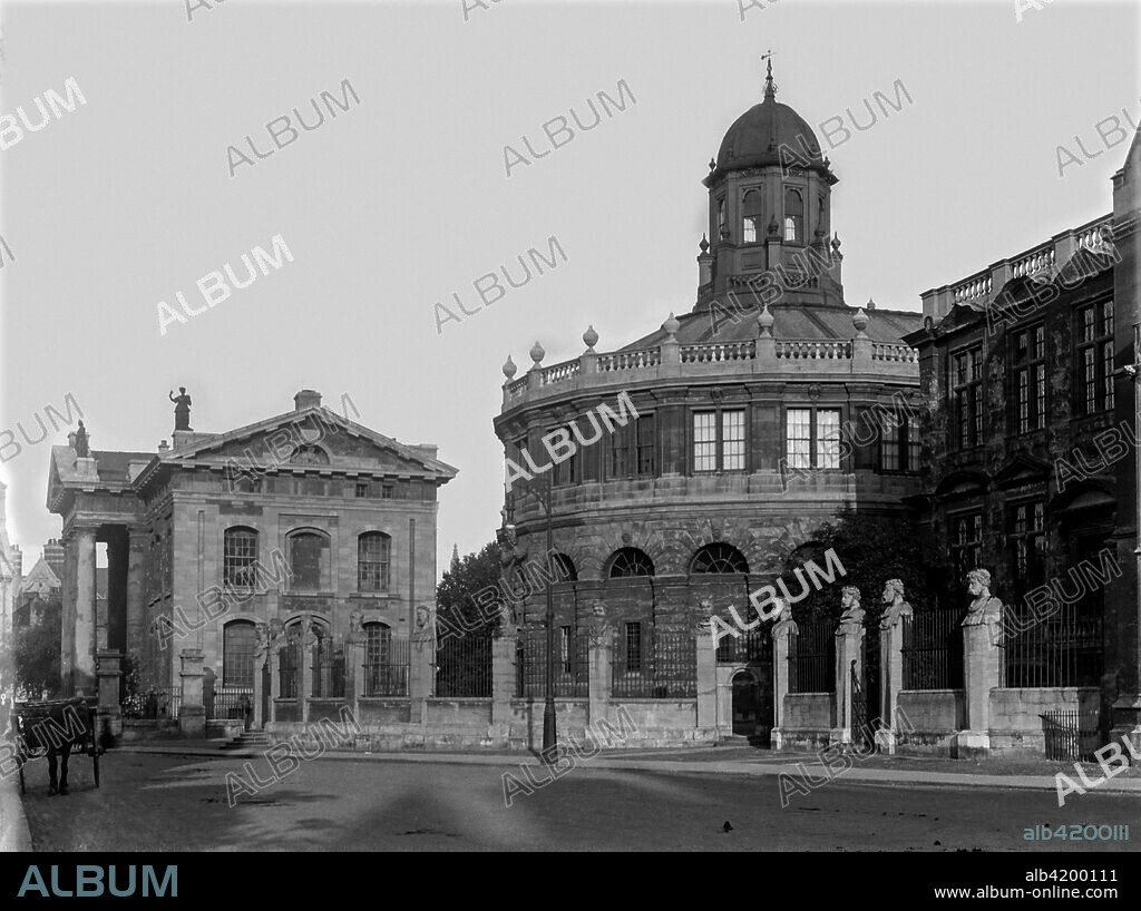 The Sheldonian Theatre, located in Oxford, England, was built from 1664 to 1669 after a design by Christopher Wren for the University of Oxford. The building is named after Gilbert Sheldon, chancellor of the University at the time and the project's main financial backer. It is used for music concerts, lectures and University ceremonies, but not for drama until 2015 when the Christ Church Dramatic Society staged a production of The Crucible. There are thirteen square pillars topped by head-and-shoulder busts marking the front boundary of the Sheldonian and erected when it was built in 1662-8. When the Old Ashmolean (now the Museum of the History of Science) was built next door in 1679-83, another four matching heads were carved to go in front of that; Oxford, England.