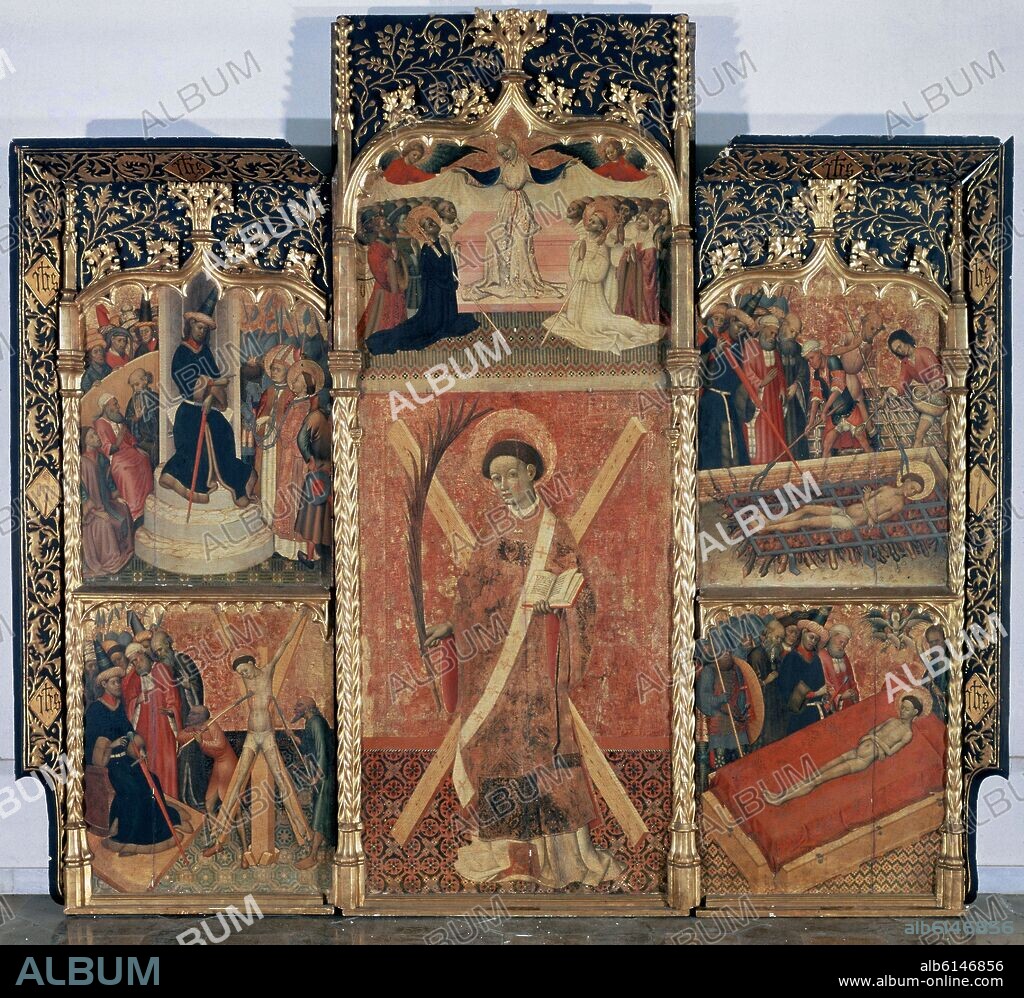 BERNAT MARTORELL (1390-1452). RETABLO DE SAN VICENTE MARTIR - SIGLO XV - GOTICO INTERNACIONAL - 260X235.