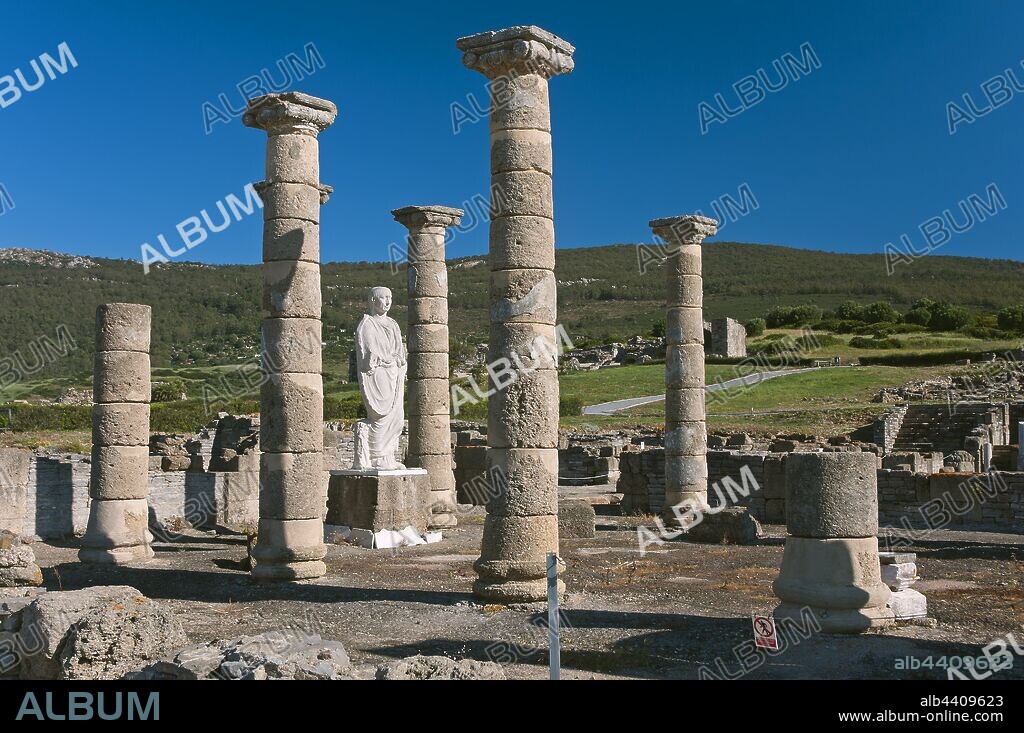 Roman ruins of Baelo Claudia -2th century BC- Basilica, Tarifa, Cadiz province, Region of Andalusia, Spain, Europe.