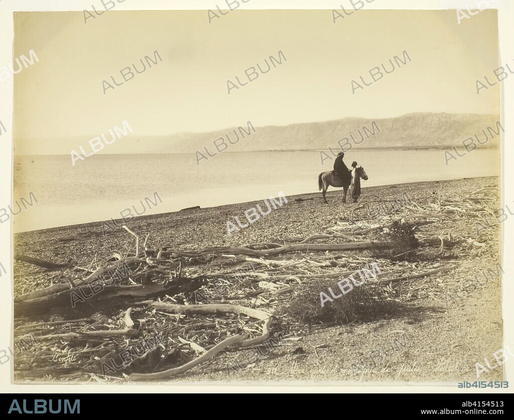 Mer Morte et Montagnes de Judée. Palestine (The Dead Sea and the Mountains of Judea, Palestine). Félix Bonfils; French, 1831-1885. Date: 1875. Dimensions: 21.5 × 28.3 cm (image/paper). Albumen print. Origin: France.