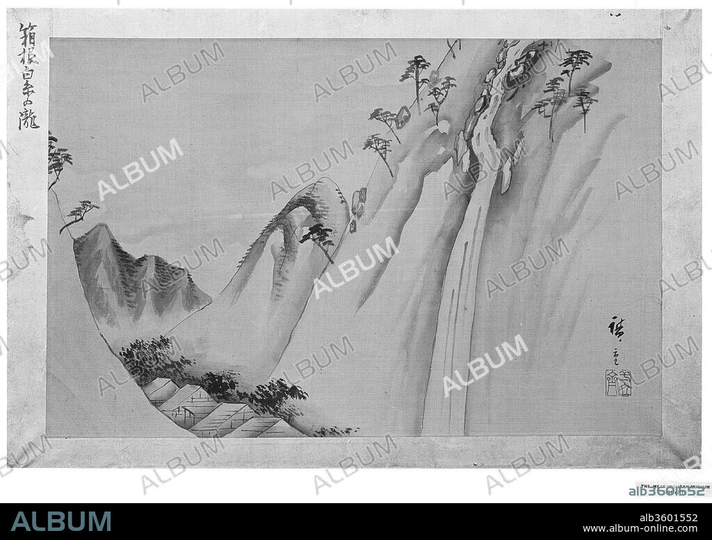 Shiraito Waterfall at Hakone. Artist: Utagawa Hiroshige (Japanese, Tokyo (Edo) 1797-1858 Tokyo (Edo)). Culture: Japan. Dimensions: 13 15/16 x 21 7/16 in. (35.4 x 54.5 cm). Date: 19th century.