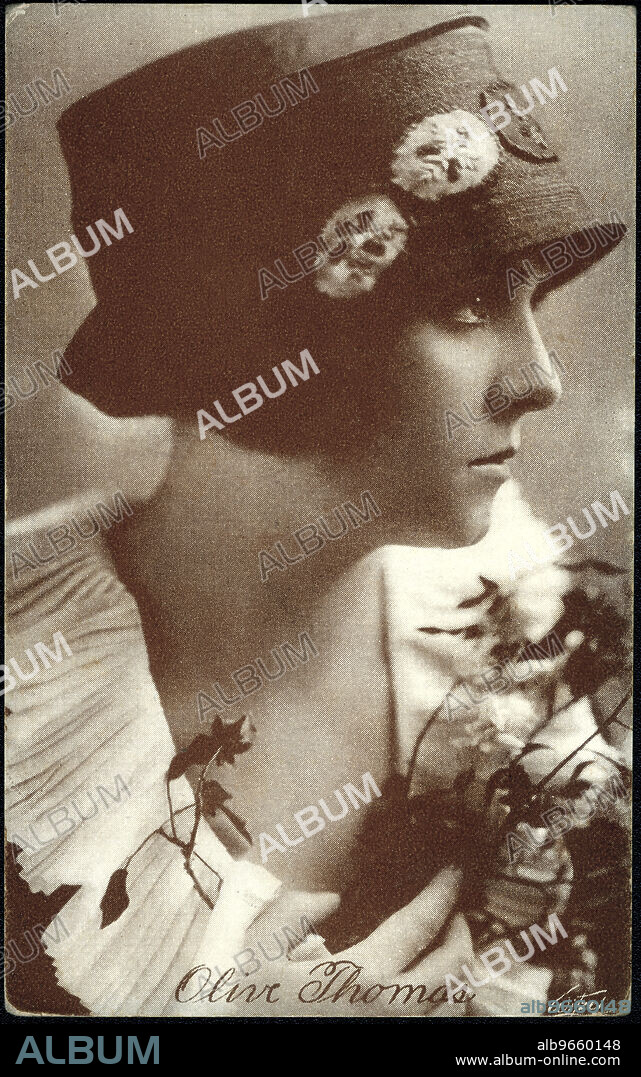 Silent Film Actress and Model Olive Thomas, Publicity Portrait by Albert Witzel, 1910's.