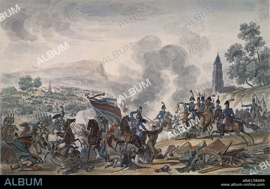 APROEHN. BATALLA DE OCAÑA OCURRIDA EL 19 DE NOVIEMBRE DE 1809 - GRABADO SIGLO XIX.