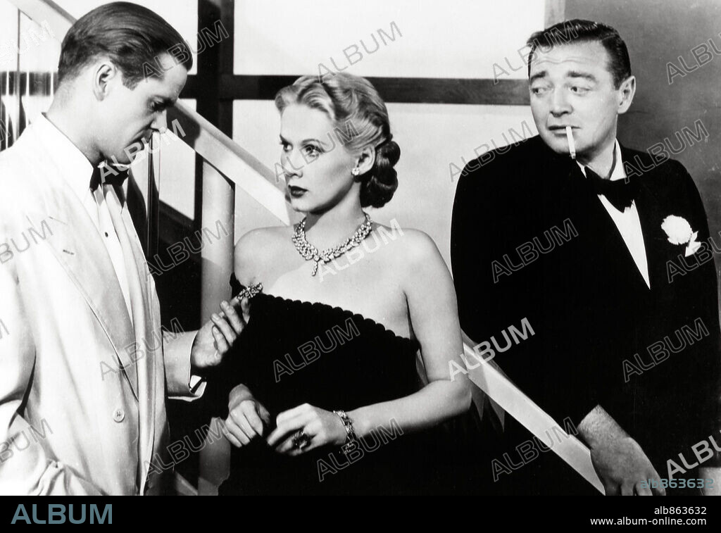 DAN DURYEA, JUNE VINCENT y PETER LORRE en ÁNGEL NEGRO, 1946 (BLACK ANGEL), dirigida por ROY WILLIAM NEILL. Copyright UNIVERSAL PICTURES.