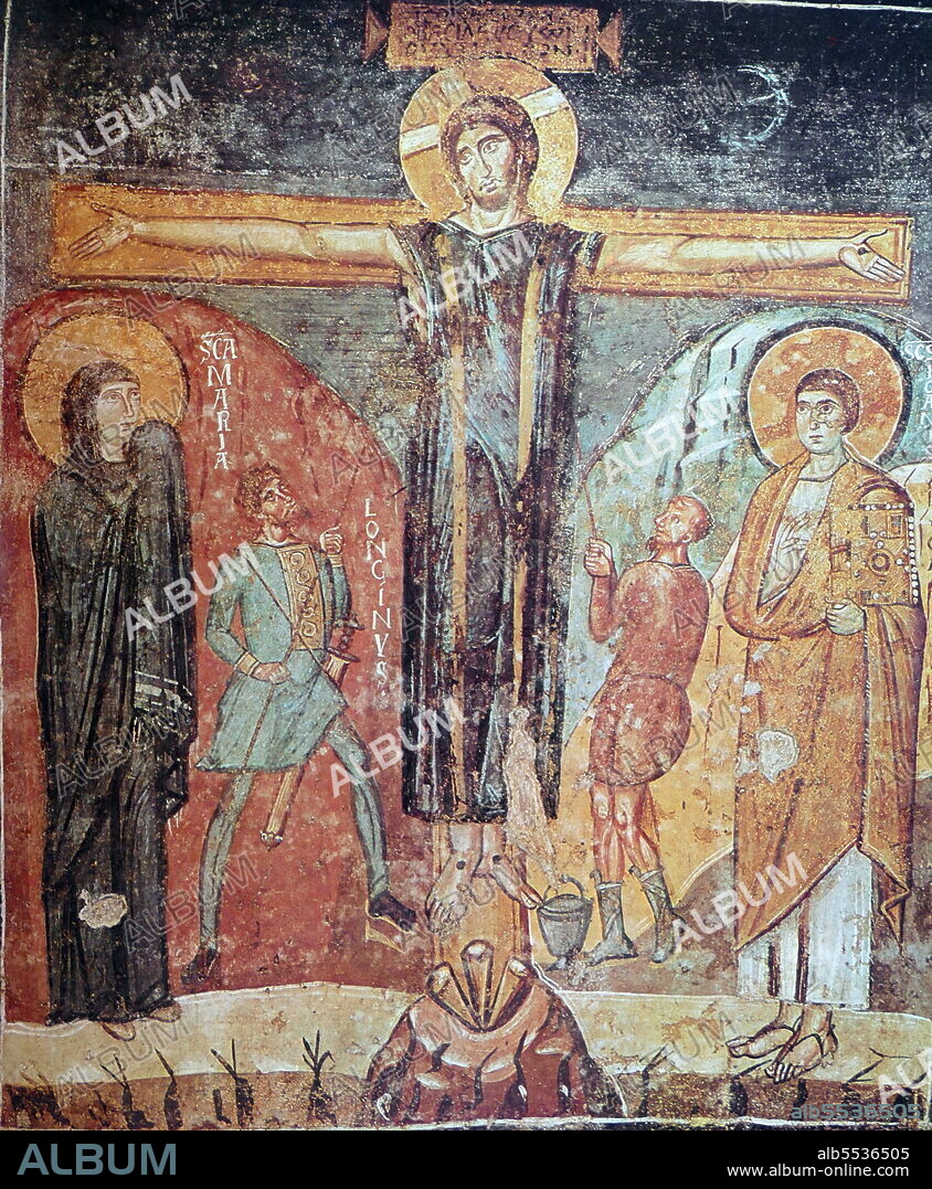 Crocifissione Roma Santa Maria Antiqua. Crucifixion from Santa Maria Antiqua. Mosaic.