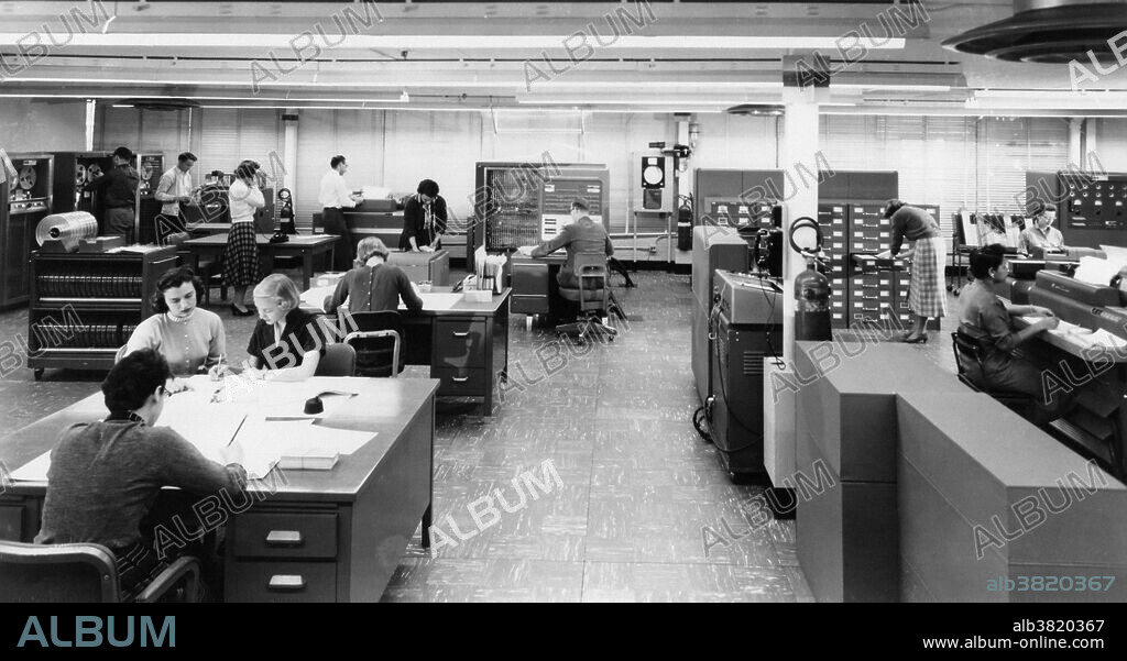 "Human Computers" at work in a typical computing area at Langley Memorial Aeronautical Laboratory (LMAL), the main research center for the National Advisory Committee for Aeronautics (NACA, the precursor to NASA). Before the development of electronic computers, the term "computer" referred to people, not machines. It was a job title, designating someone who performed mathematical equations and calculations by hand.