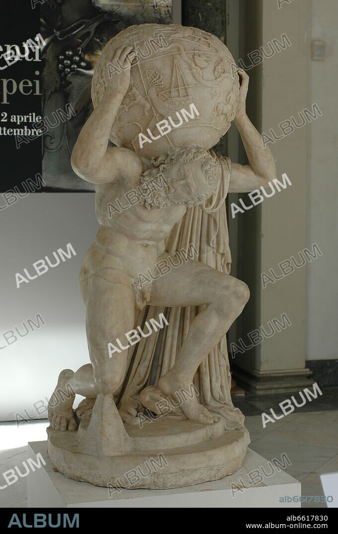 ATLANTE - ATLAS FARNESE - COPIA ROMANA DEL SIGLO II DC.