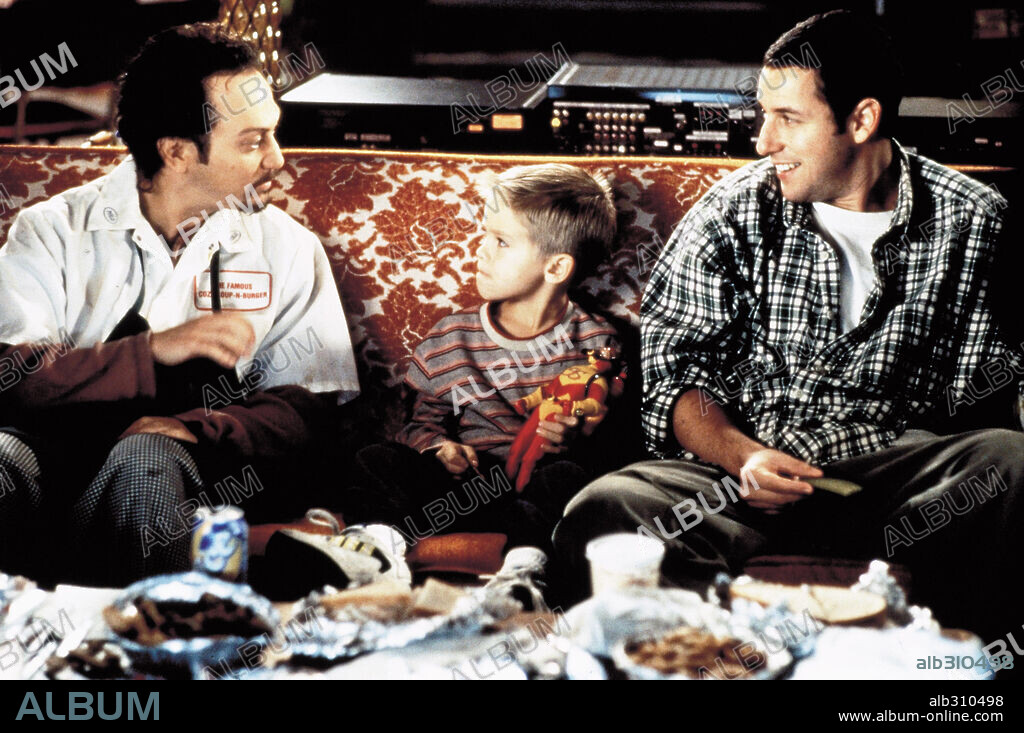 ADAM SANDLER, COLE SPROUSE and ROB SCHNEIDER in BIG DADDY, 1999, directed by DENNIS DUGAN. Copyright JACK GIARRAPUTO PRODUCTIONS / ARONOWITZ, MILES.