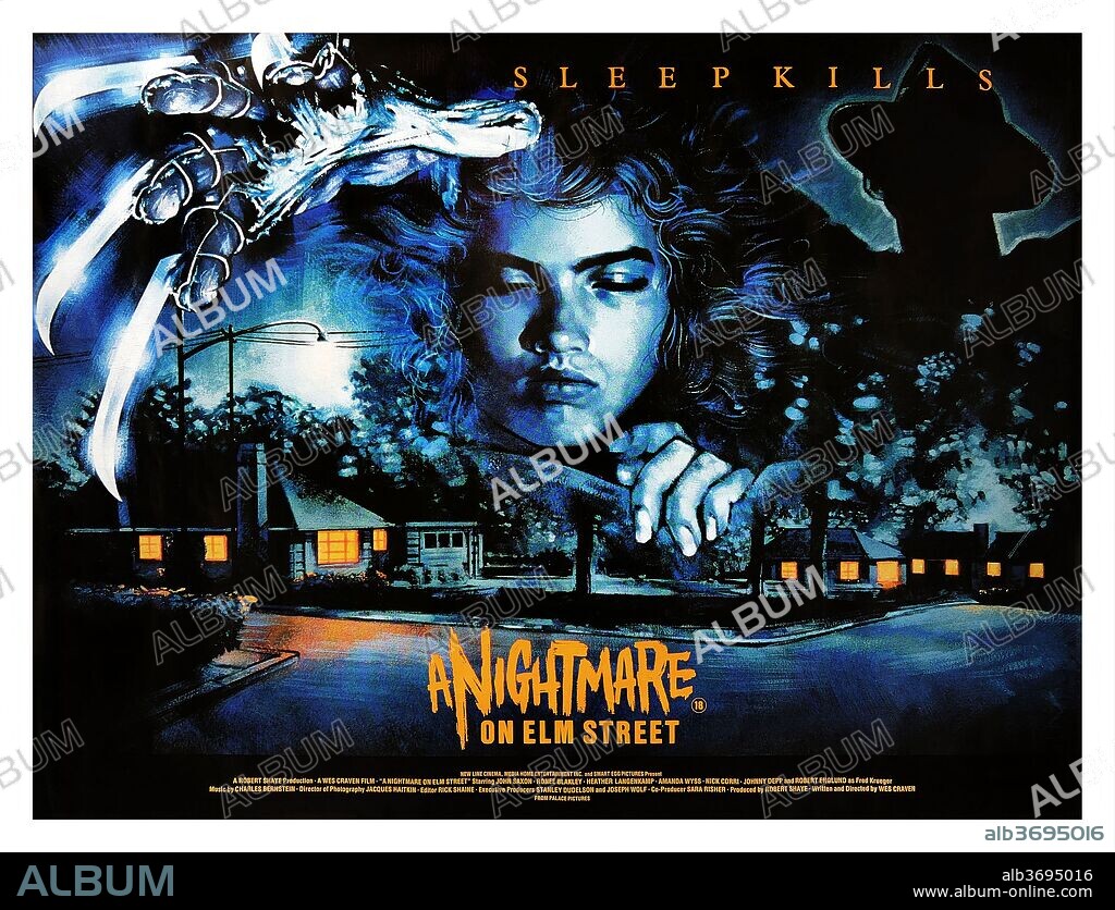 Poster of A NIGHTMARE ON ELM STREET, 1984, directed by WES CRAVEN. Copyright NEW LINE CINEMA.