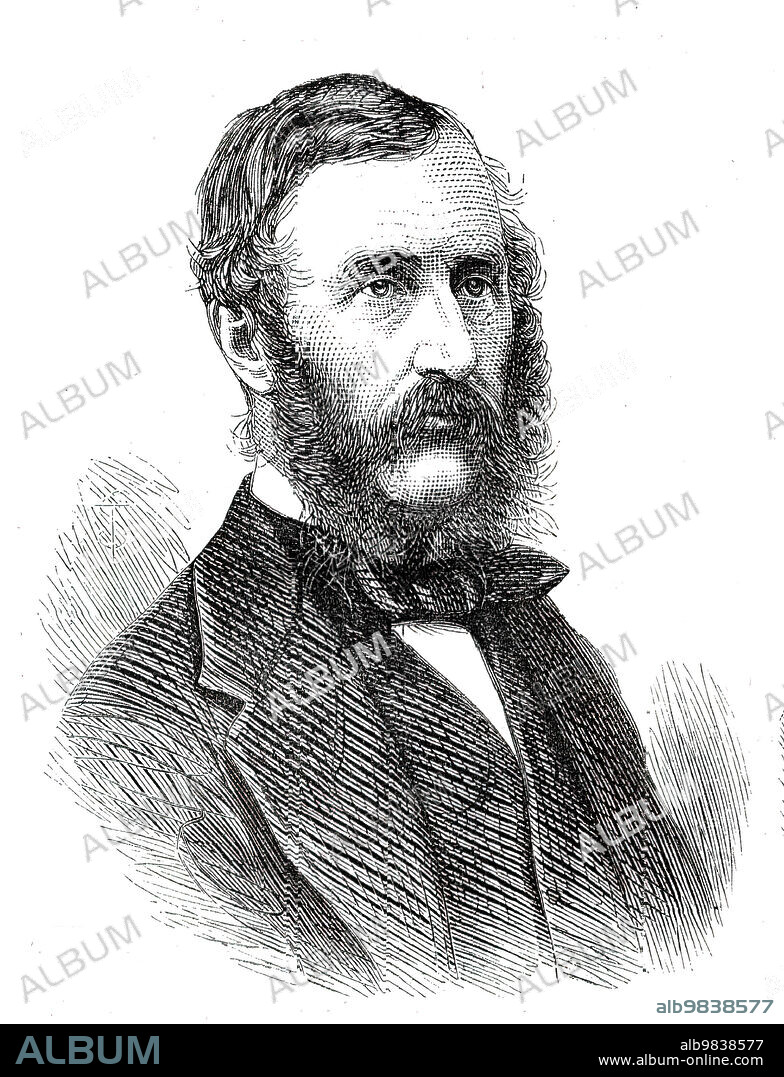 Lord Harlech, 1876. Engraving from a photograph by Barraud and Jerrard. 'The Right Hon. John Ralph Ormsby-Gore, who has recently been raised to the Peerage by the title of Baron Harlech, in the county of Merioneth...is the possessor of large estates in Wales and the county of Salop, and he represented Carnarvonshire from 1839 to 1841, and North Shropshire since May 1859. He was a steady Conservative, and in a certain sense a remarkable member of Parliament, inasmuch as he was most regular in his attendance on the sittings of the House, coming in at the earliest hour, leaving for that period which is conventionally allotted to dining, and returning later in the evening to remain until he was one of the last who quitted. He always occupied a particular seat on the fourth bench on that particular side of the House which his party happened to occupy for the time being'. From "Illustrated London News", 1876.