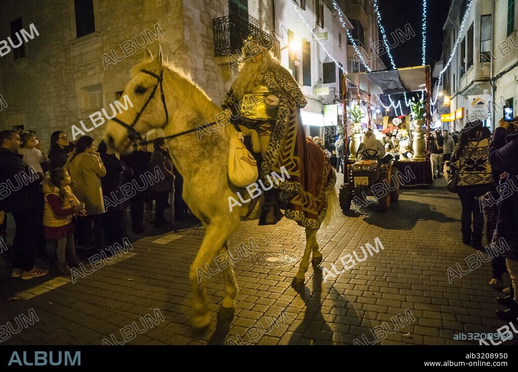 cabalgata de los reyes magos, Llucmajor, Mallorca, Balearic Islands, Spain.