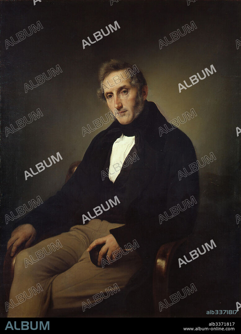 FRANCESCO HAYEZ. Portrait of the poet Alessandro Manzoni (1785-1873).