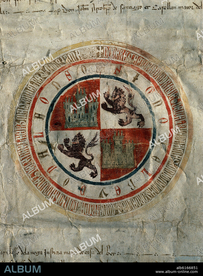 SIGNO RODADO DE UN PRIVILEGIO DE ALFONSO XI REY DE CASTILLA Y LEON - SIGLO XIV.
