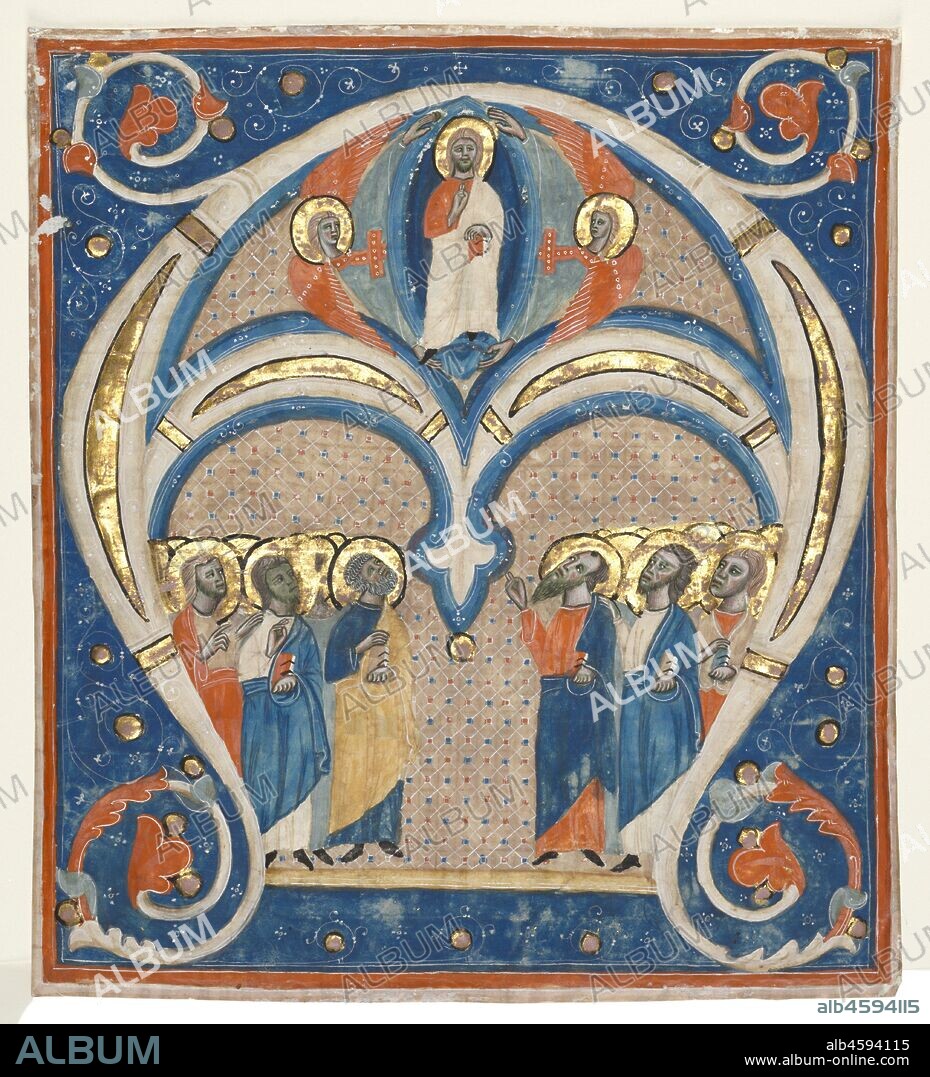 Historiated Initial (A) Excised from a Responsorial: Christ in Majesty with Saints, c. 1280-1300.