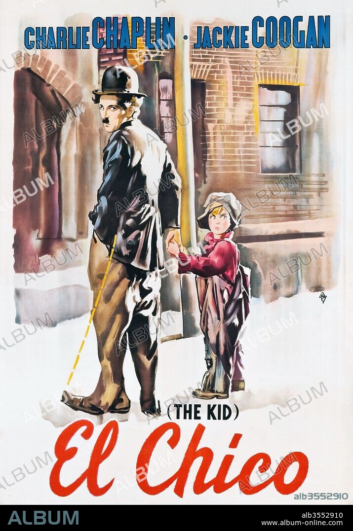 Affiche de THE KID, 1921, réalisé par CHARLES CHAPLIN. Copyright FIRST NATIONAL.
